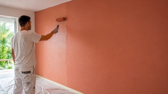 Application peinture sur mur intérieur